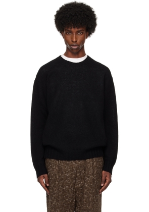 AURALEE Black Shetland Wool Cashmere Knit Sweater