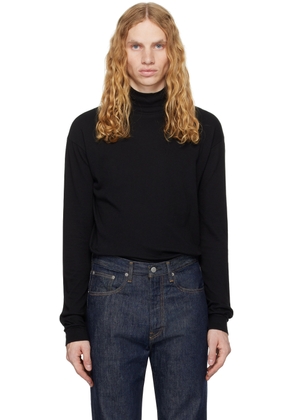 AURALEE Black Seamless Turtleneck