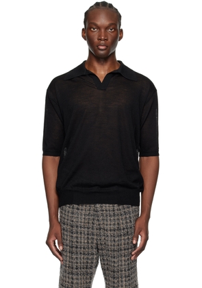AURALEE Black Skipper Polo