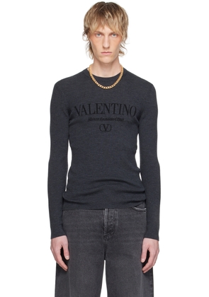 Valentino Gray Jacquard Sweater