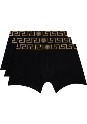Versace Underwear Two-Pack Black Greca Border Boxer Briefs
