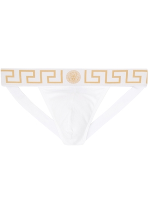 Versace Underwear White Greca Border Jockstrap