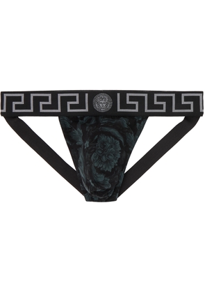 Versace Underwear Black & Gray Barocco Jockstrap