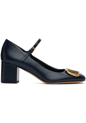 Valentino Garavani Navy VLogo Mary Jane Heels
