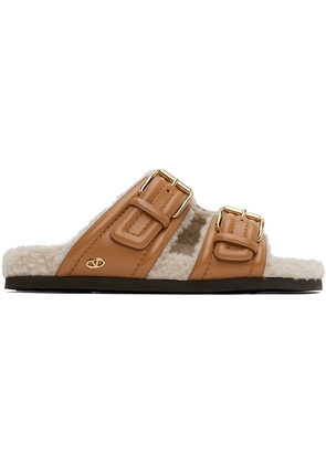 Valentino Garavani Tan Fussfriend Slide Sandals