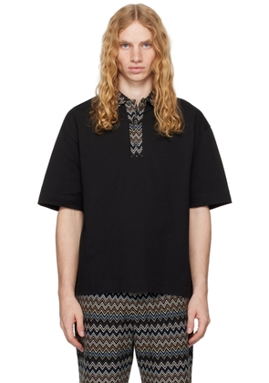 Missoni Black Chevron Knit Inserts Polo