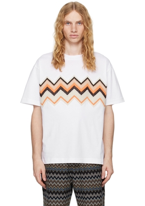 Missoni White Zig Zag Embroidery T-shirt