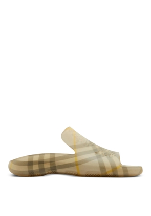 Burberry Equestrian Knight Stingray Check-Pattern Slides