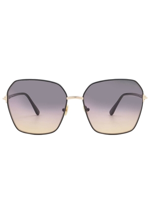 Tom Ford Claudia-02 Smoke Gradient to Lilac Butterfly Ladies Sunglasses FT0839 01B 62