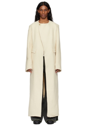 Stanley Raffington Off-White Collarless Coat
