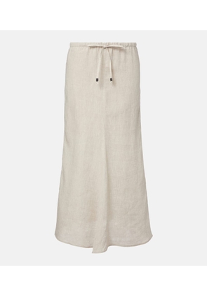 Brunello Cucinelli Monili linen maxi skirt