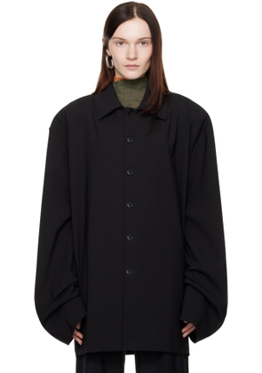 MARIE ADAM-LEENAERDT Black Padded Shoulder Jacket
