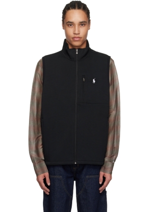 Polo Ralph Lauren Black Double-Knit Mock Neck Vest