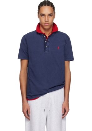 Polo Ralph Lauren Navy Slub Jersey Short-Sleeve Henley