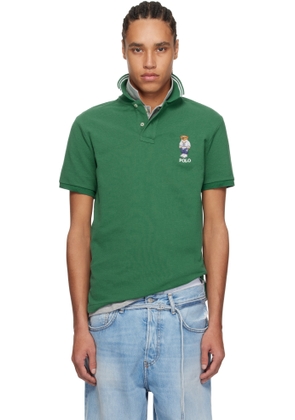 Polo Ralph Lauren Green Classic Fit Polo Bear Mesh Polo