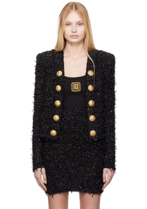 Balmain Black Edge-To-Edge Tweed Jacket