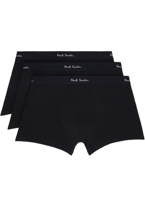 Paul Smith Three-Pack Black Organic Cotton Boxer Briefs