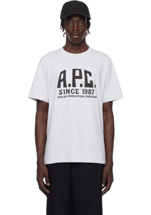 A. P.C. Gray Print Label T-shirt