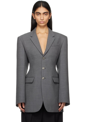 WARDROBE. NYC Gray Longline Blazer