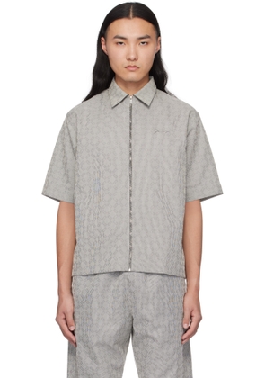 Givenchy Gray Monogram 72 Jacquard Zipped Shirt