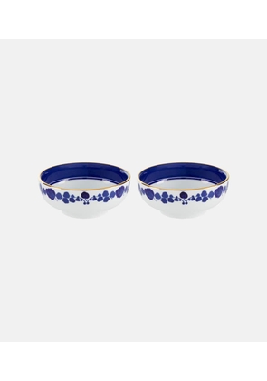 La DoubleJ Wildbird Blue set of 2 porcelain snack bowls