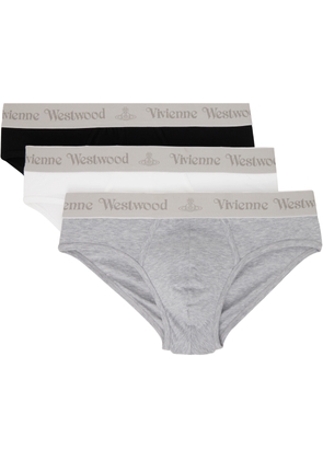 Vivienne Westwood Three-Pack Multicolor & Gray Band Slip Briefs