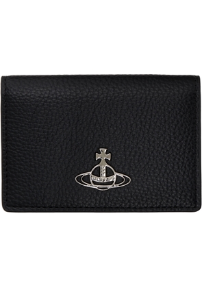 Vivienne Westwood Black Pebble-Grained Bifold Card Holder