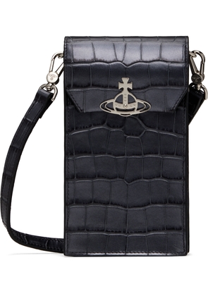 Vivienne Westwood Gray Crocodile Phone Pouch