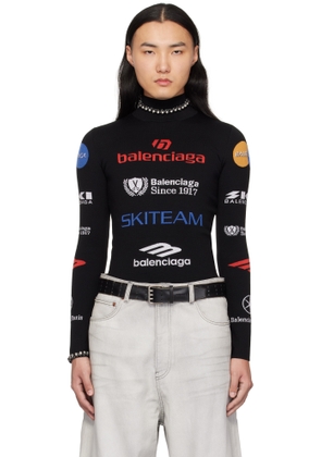 Balenciaga Black Ski Long Sleeve Fitted Turtleneck