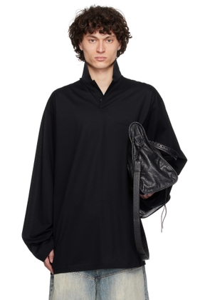 Balenciaga Black BB Classic Long Sleeve Polo