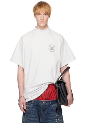 Balenciaga Gray Oversized Key Crest T-shirt