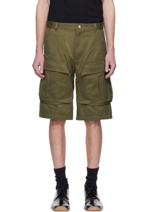 Mugler Khaki Relaxed-Fit Cargo Shorts