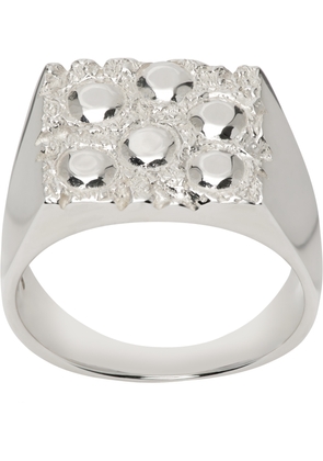 Bleue Burnham Silver Rose Garden Impression Signet Ring