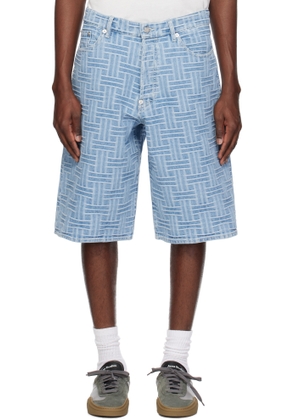 Kenzo Blue Kenzo Paris 'KENZO Weave' Straight Denim Shorts