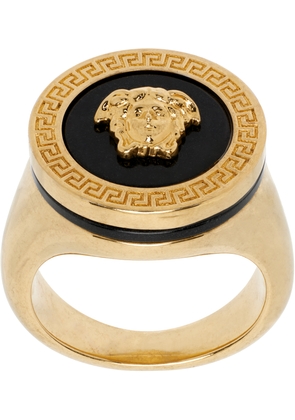 Versace Gold Enamel Medusa Ring