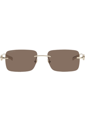Gucci Gold Rectangular Sunglasses