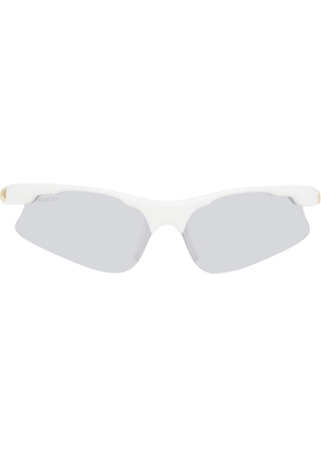 Gucci White Mask-Shape Sunglasses