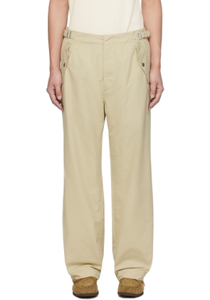 nanamica Khaki Side Belt Wide Trousers