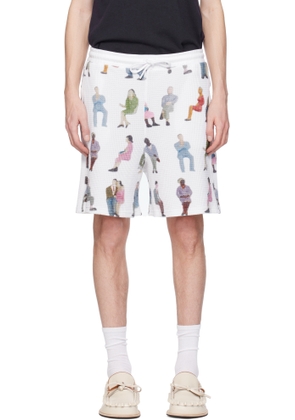 JW Anderson White Printed Waffle Shorts