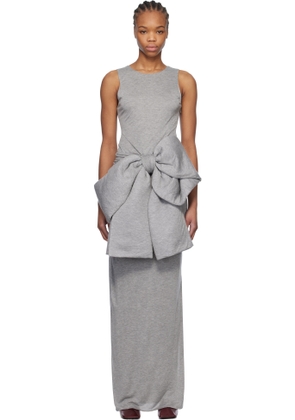 JW Anderson Gray Oversized Bow Maxi Dress