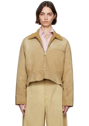 JW Anderson Beige Curved Hem Workwear Jacket