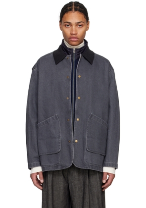 LE17SEPTEMBRE Navy Knit Collar Field Jacket