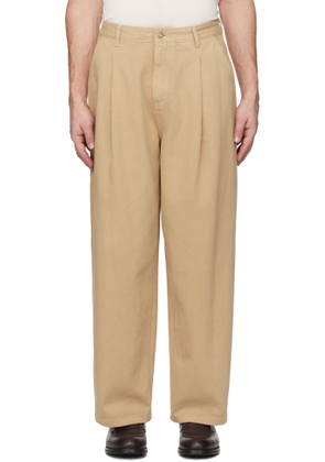 LE17SEPTEMBRE Tan Over-Dyeing Wide Tuck Jeans
