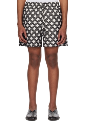 LE17SEPTEMBRE Black Argyle Jacquard Shorts