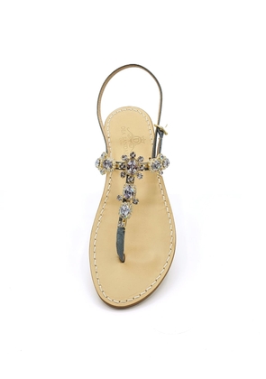 Dea Sandals Via Krupp Gray Suede Jewel Sandals