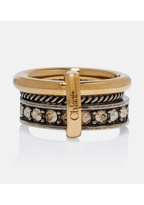 Chloe Embellished logo ring