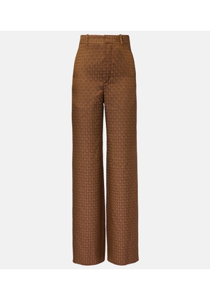 Saint Laurent High-rise jacquard wide-leg pants