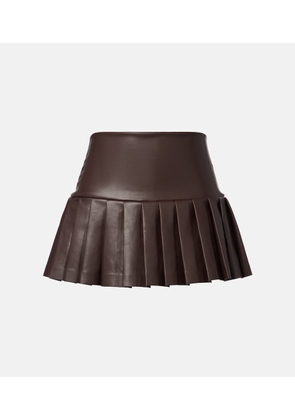 Norma Kamali Pleated faux leather miniskirt