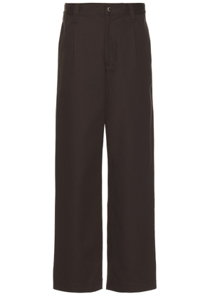 Siegelman Stable x FWRD Pleated Pant in Dark Brown - Brown. Size 30 (also in 32, 36).