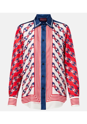 Gucci Printed silk satin shirt